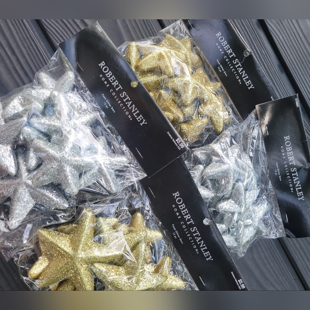 Robert Stanley Glitter Gold and Silver Star Foam Filler Craft Supply